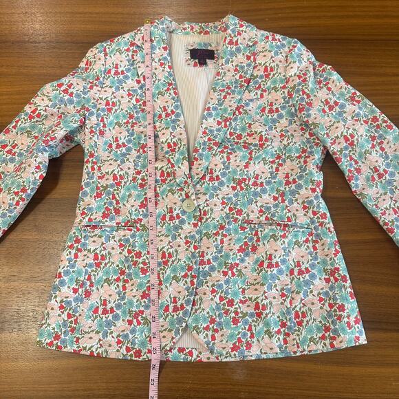 J. Crew Liberty Campbell Floral Cotton Blazer, Spring Career Wear, size 8 - Picture 5 of 13